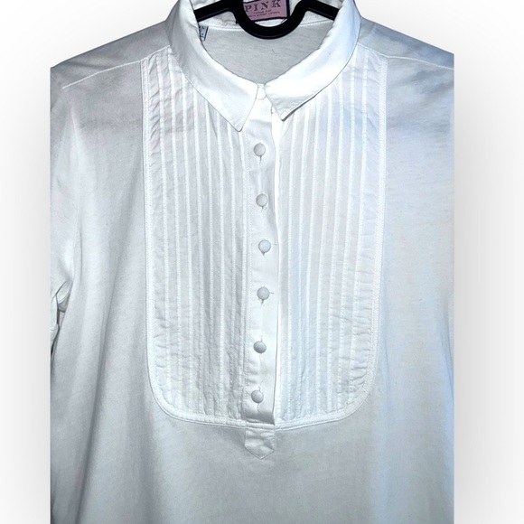Thomas Pink Jermyn Street London Cotton Women’s Ruffle Button polo Shirt sz 6 - Picture 3 of 5